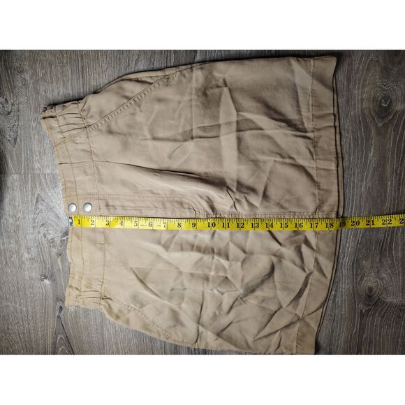 LOFT Womens A-Line Skirt 18in Front Snap Button 100% Lyocell Khaki Sz 4 - Picture 10 of 11
